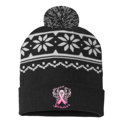 Breast Cancer Survivor Awareness USA-Made Snowflake Beanie