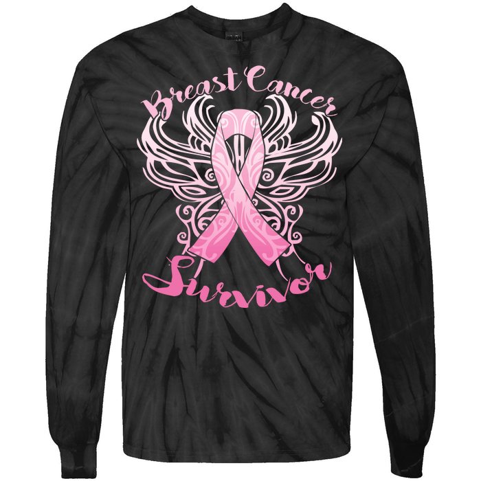 Breast Cancer Survivor Awareness Tie-Dye Long Sleeve Shirt