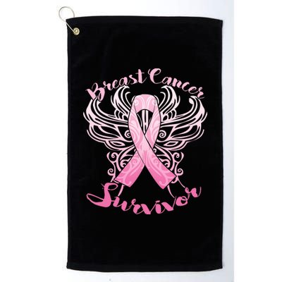 Breast Cancer Survivor Awareness Platinum Collection Golf Towel