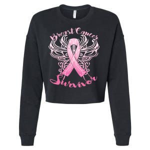 Breast Cancer Survivor Awareness Cropped Pullover Crew