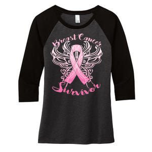 Breast Cancer Survivor Awareness Women's Tri-Blend 3/4-Sleeve Raglan Shirt