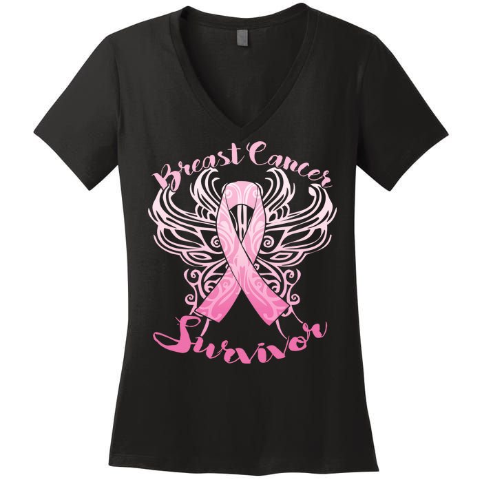 Breast Cancer Survivor Awareness Women's V-Neck T-Shirt