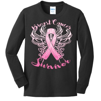 Breast Cancer Survivor Awareness Kids Long Sleeve Shirt