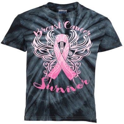 Breast Cancer Survivor Awareness Kids Tie-Dye T-Shirt