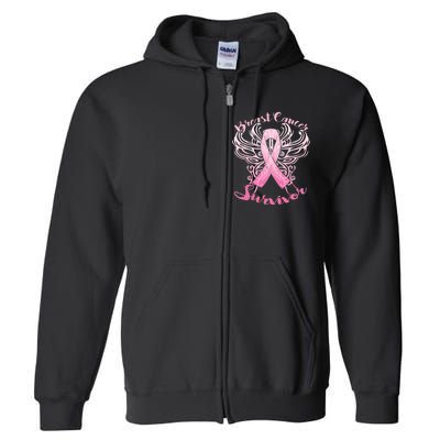 Breast Cancer Survivor Awareness Full Zip Hoodie