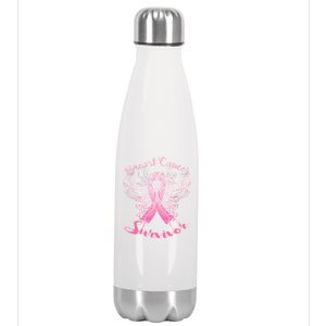 Breast Cancer Survivor Awareness Stainless Steel Insulated Water Bottle