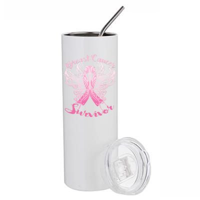 Breast Cancer Survivor Awareness Stainless Steel Tumbler