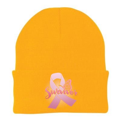 Breast Cancer Survivor Butterfly Knit Cap Winter Beanie