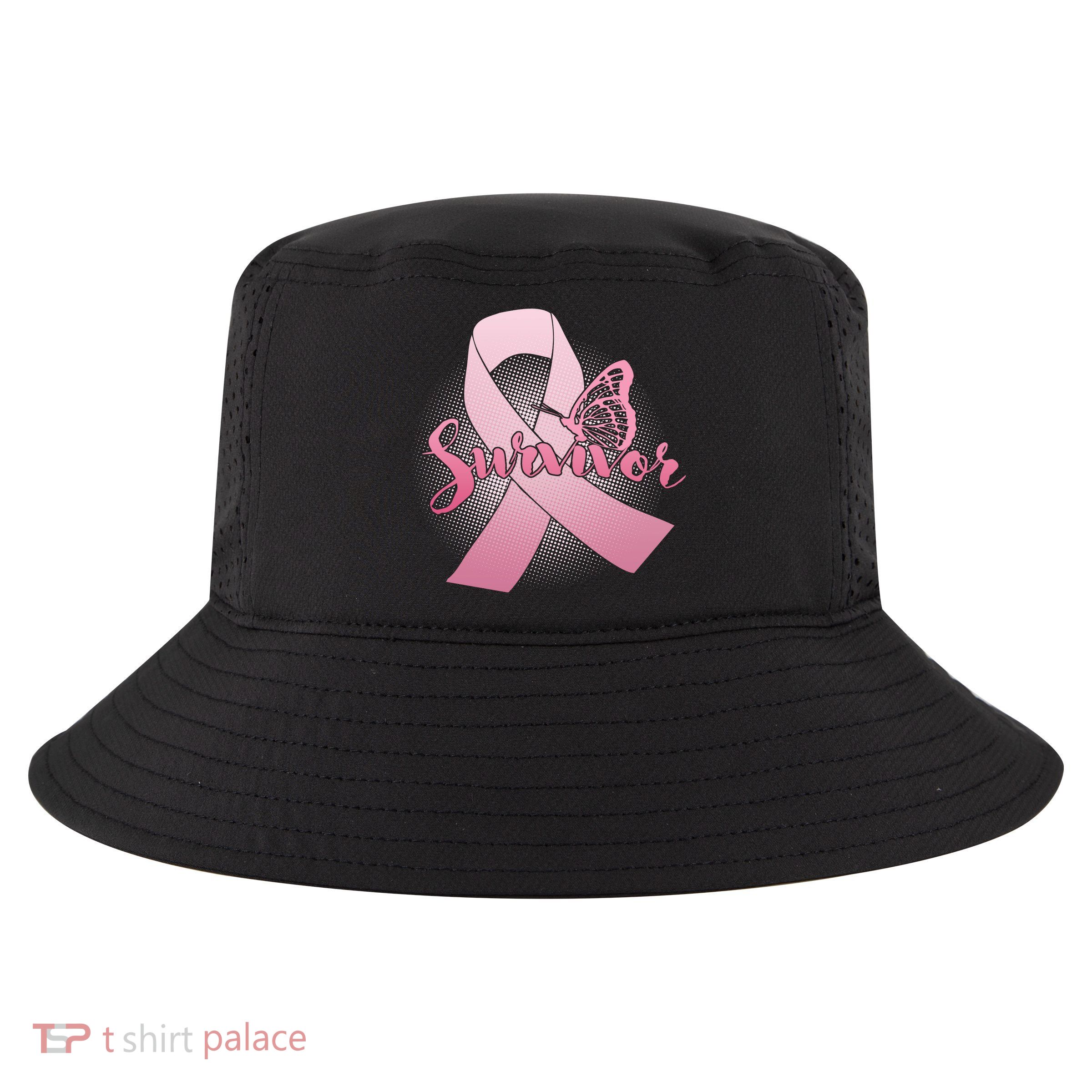 Breast Cancer Survivor Butterfly Cool Comfort Performance Bucket Hat