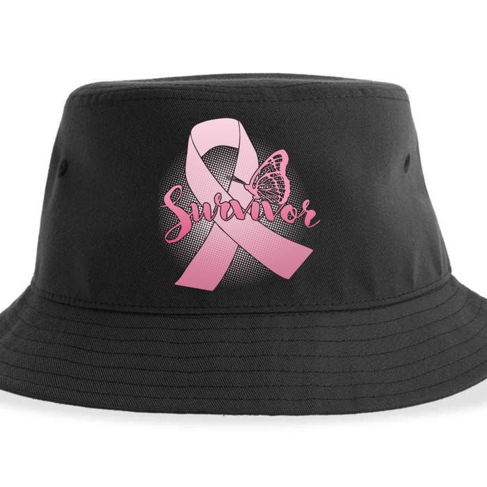 Breast Cancer Survivor Butterfly Sustainable Bucket Hat