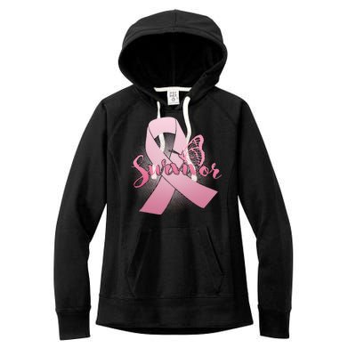 Breast Cancer Survivor Butterfly Women's Fleece Hoodie