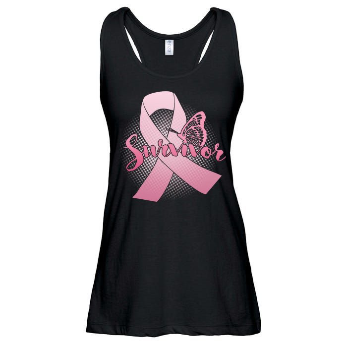 Breast Cancer Survivor Butterfly Ladies Essential Flowy Tank