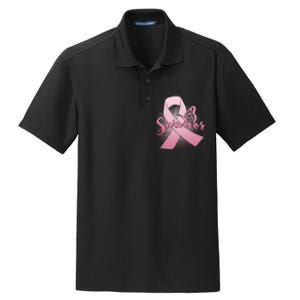 Breast Cancer Survivor Butterfly Dry Zone Grid Polo