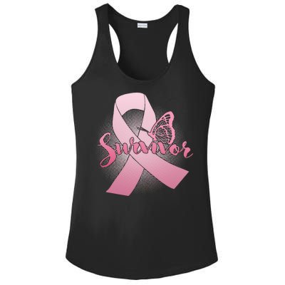 Breast Cancer Survivor Butterfly Ladies PosiCharge Competitor Racerback Tank