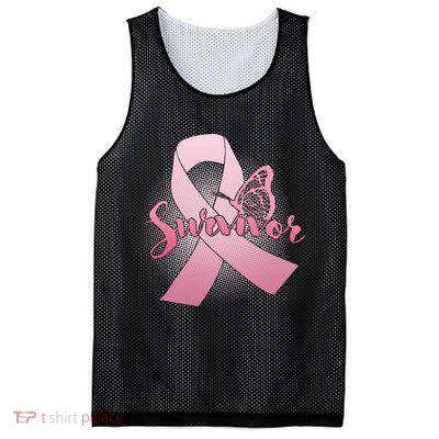 Breast Cancer Survivor Butterfly Mesh Reversible Basketball Jersey Tank