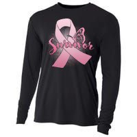 Breast Cancer Survivor Butterfly Cooling Performance Long Sleeve Crew