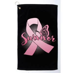 Breast Cancer Survivor Butterfly Platinum Collection Golf Towel