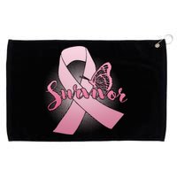 Breast Cancer Survivor Butterfly Grommeted Golf Towel