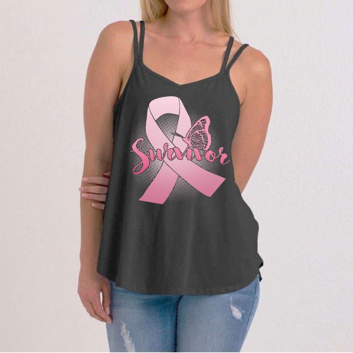 Breast Cancer Survivor Butterfly Women's Strappy Tank