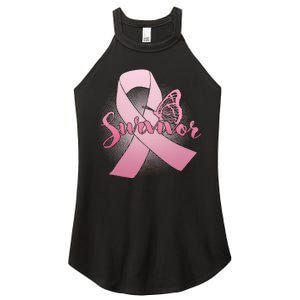 Breast Cancer Survivor Butterfly Women's Perfect Tri Rocker Tank