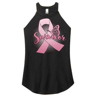 Breast Cancer Survivor Butterfly Women’s Perfect Tri Rocker Tank