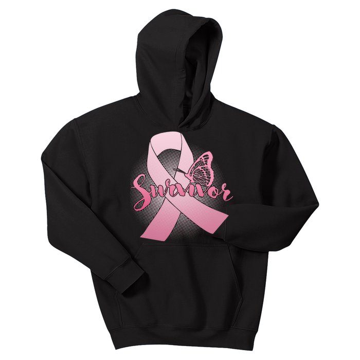 Breast Cancer Survivor Butterfly Kids Hoodie