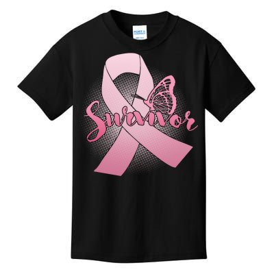 Breast Cancer Survivor Butterfly Kids T-Shirt