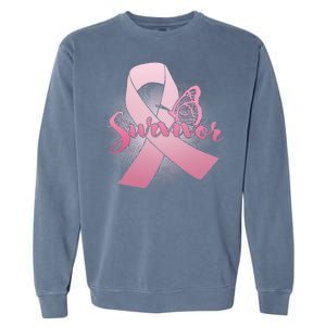 Breast Cancer Survivor Butterfly Garment-Dyed Sweatshirt