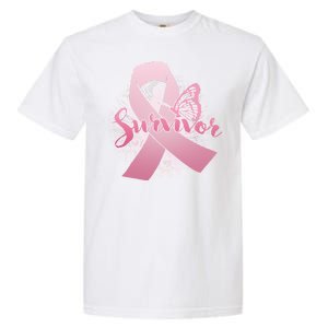 Breast Cancer Survivor Butterfly Garment-Dyed Heavyweight T-Shirt