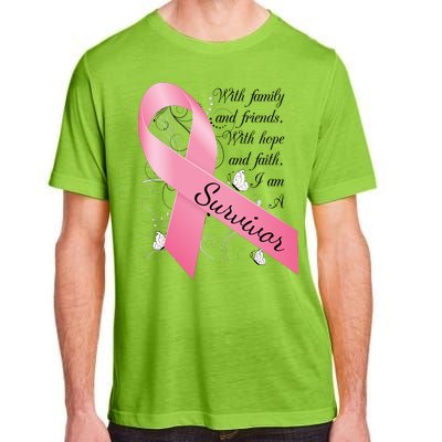 Breast Cancer Survivor Family Friends Hope Faith Adult ChromaSoft Performance T-Shirt