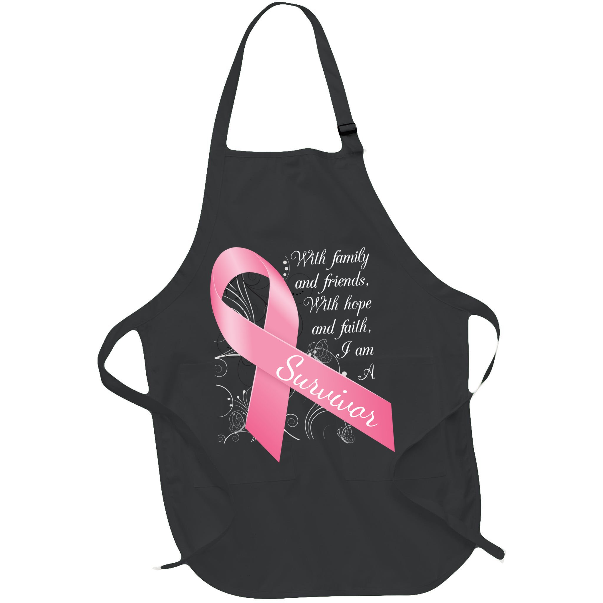 Breast Cancer Survivor Family Friends Hope Faith Apron