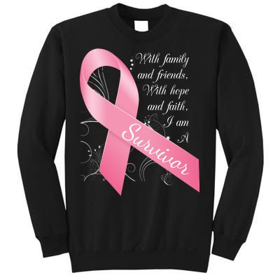 Breast Cancer Survivor Family Friends Hope Faith Sweatshirt