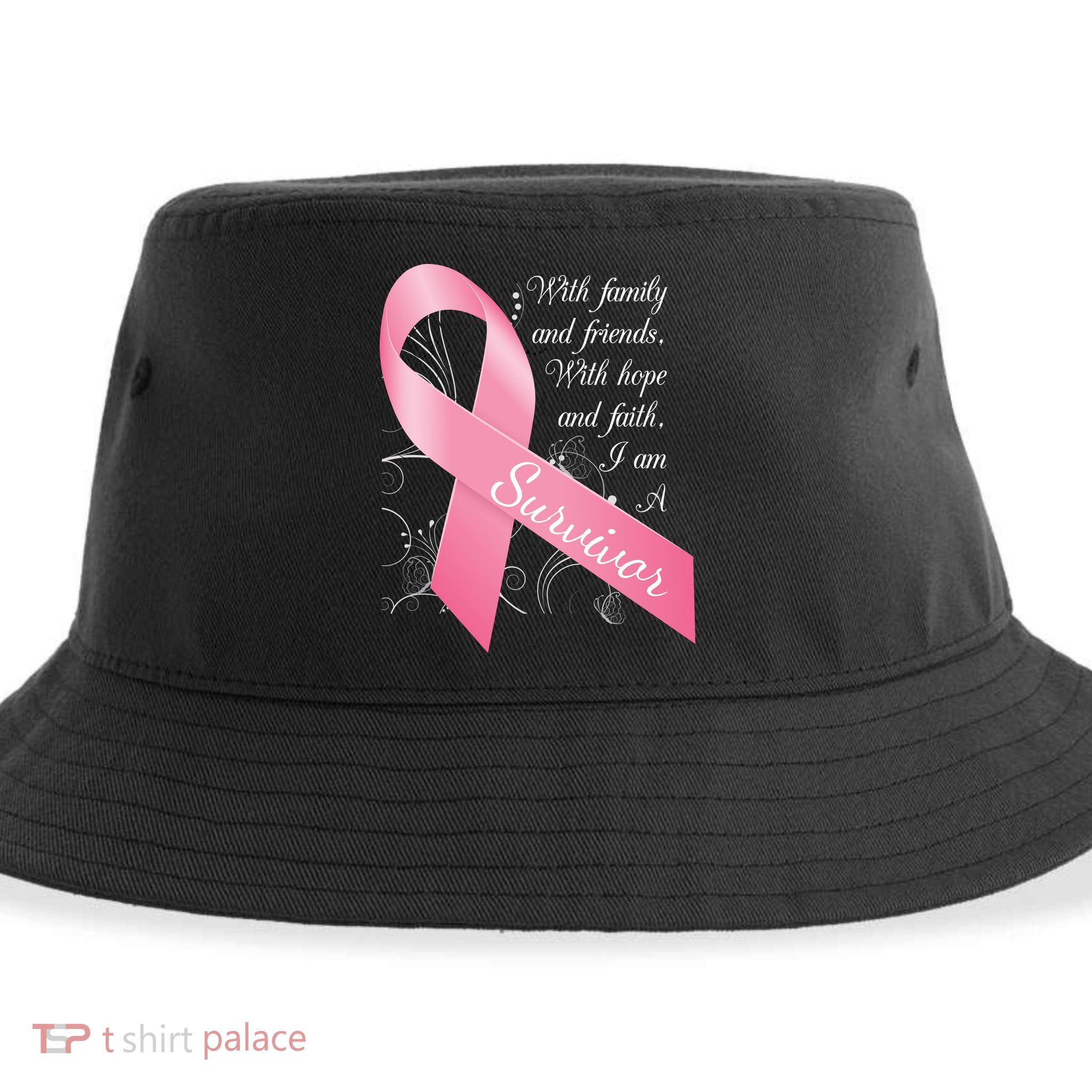 Breast Cancer Survivor Family Friends Hope Faith Sustainable Bucket Hat