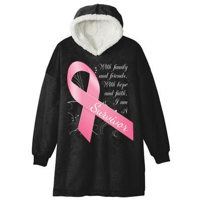 Breast Cancer Survivor Family Friends Hope Faith Hooded Wearable Blanket