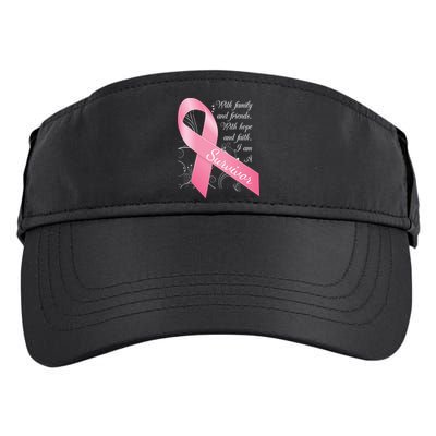 Breast Cancer Survivor Family Friends Hope Faith Adult Drive Performance Visor