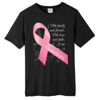 Breast Cancer Survivor Family Friends Hope Faith Tall Fusion ChromaSoft Performance T-Shirt