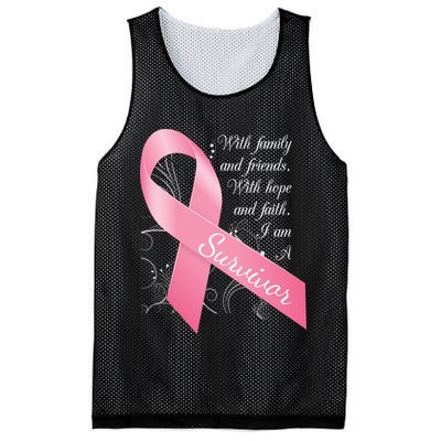 Breast Cancer Survivor Family Friends Hope Faith Mesh Reversible Basketball Jersey Tank