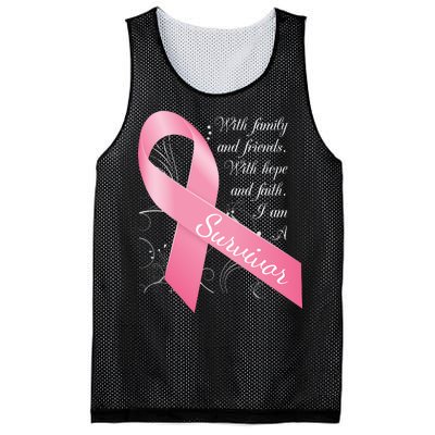 Breast Cancer Survivor Family Friends Hope Faith Mesh Reversible Basketball Jersey Tank