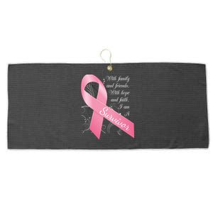 Breast Cancer Survivor Family Friends Hope Faith Large Microfiber Waffle Golf Towel