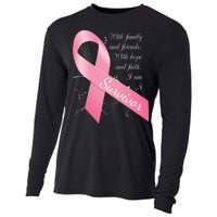 Breast Cancer Survivor Family Friends Hope Faith Cooling Performance Long Sleeve Crew