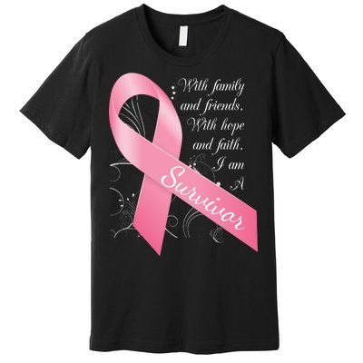 Breast Cancer Survivor Family Friends Hope Faith Premium T-Shirt