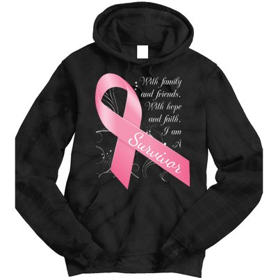 Breast Cancer Survivor Family Friends Hope Faith Tie Dye Hoodie