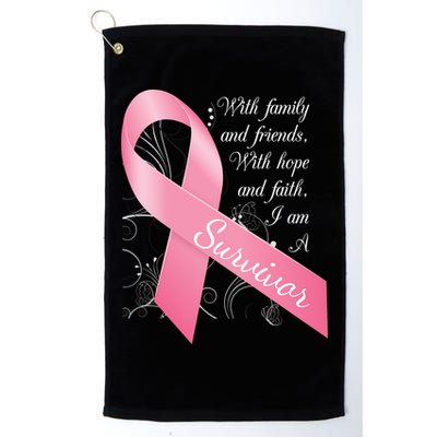 Breast Cancer Survivor Family Friends Hope Faith Golf Towel
