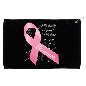 Breast Cancer Survivor Family Friends Hope Faith Grommeted Golf Towel