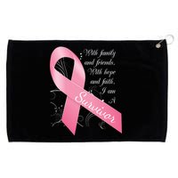 Breast Cancer Survivor Family Friends Hope Faith Grommeted Golf Towel