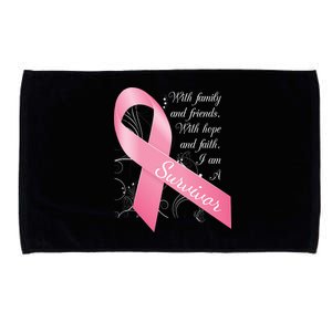 Breast Cancer Survivor Family Friends Hope Faith Microfiber Hand Towel