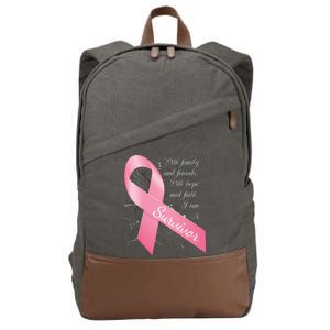 Breast Cancer Survivor Family Friends Hope Faith Cotton Canvas Backpack