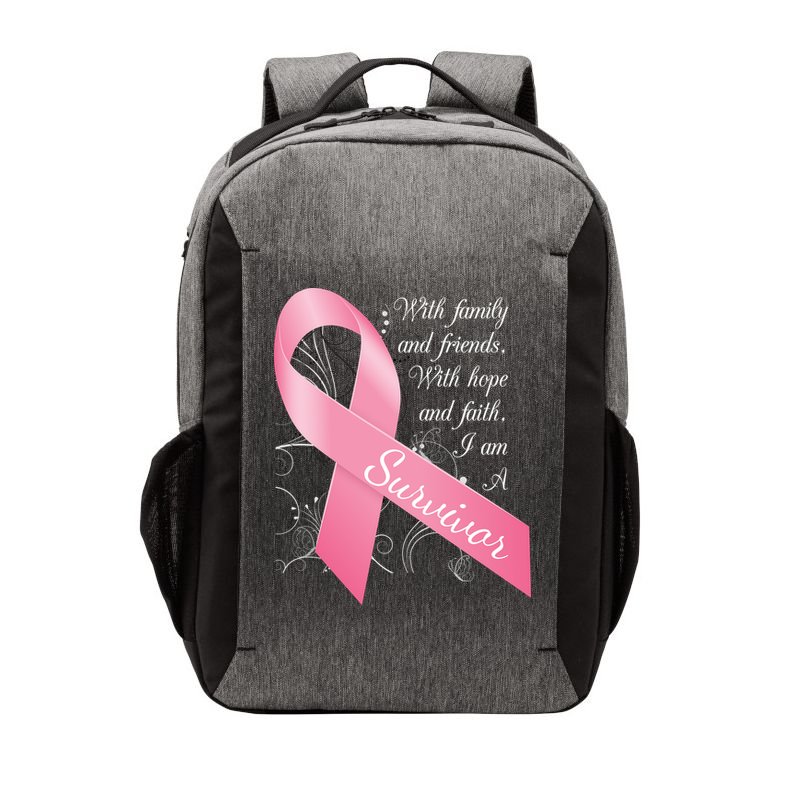 Breast Cancer Survivor Family Friends Hope Faith Vector Backpack
