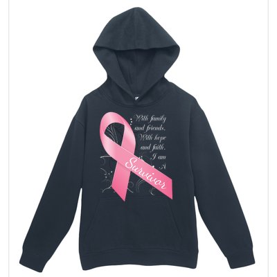 Breast Cancer Survivor Family Friends Hope Faith Urban Pullover Hoodie