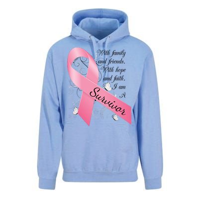 Breast Cancer Survivor Family Friends Hope Faith Unisex Surf Hoodie